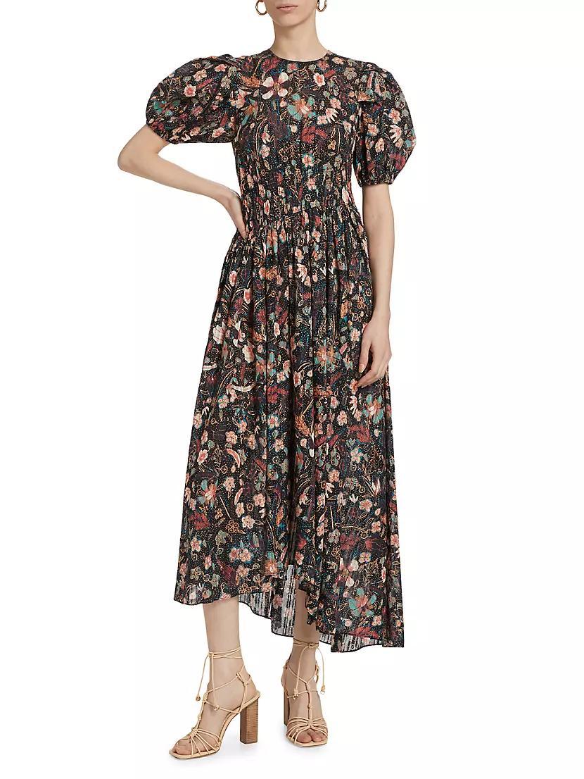 Eden Floral Puff-Sleeve A-Line Dress Product Image