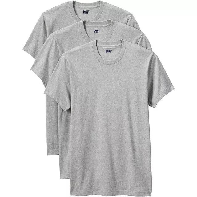 Big & Tall Lands End Crewneck 3-Pack Undershirt Tees, Mens Gray Grey Product Image