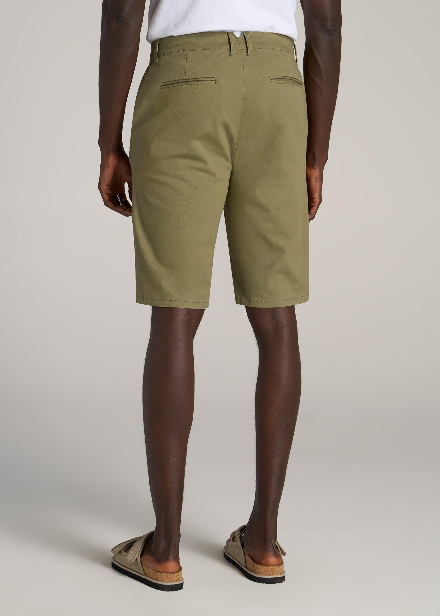 Chino Shorts for Tall Men in Fatigue Green Product Image