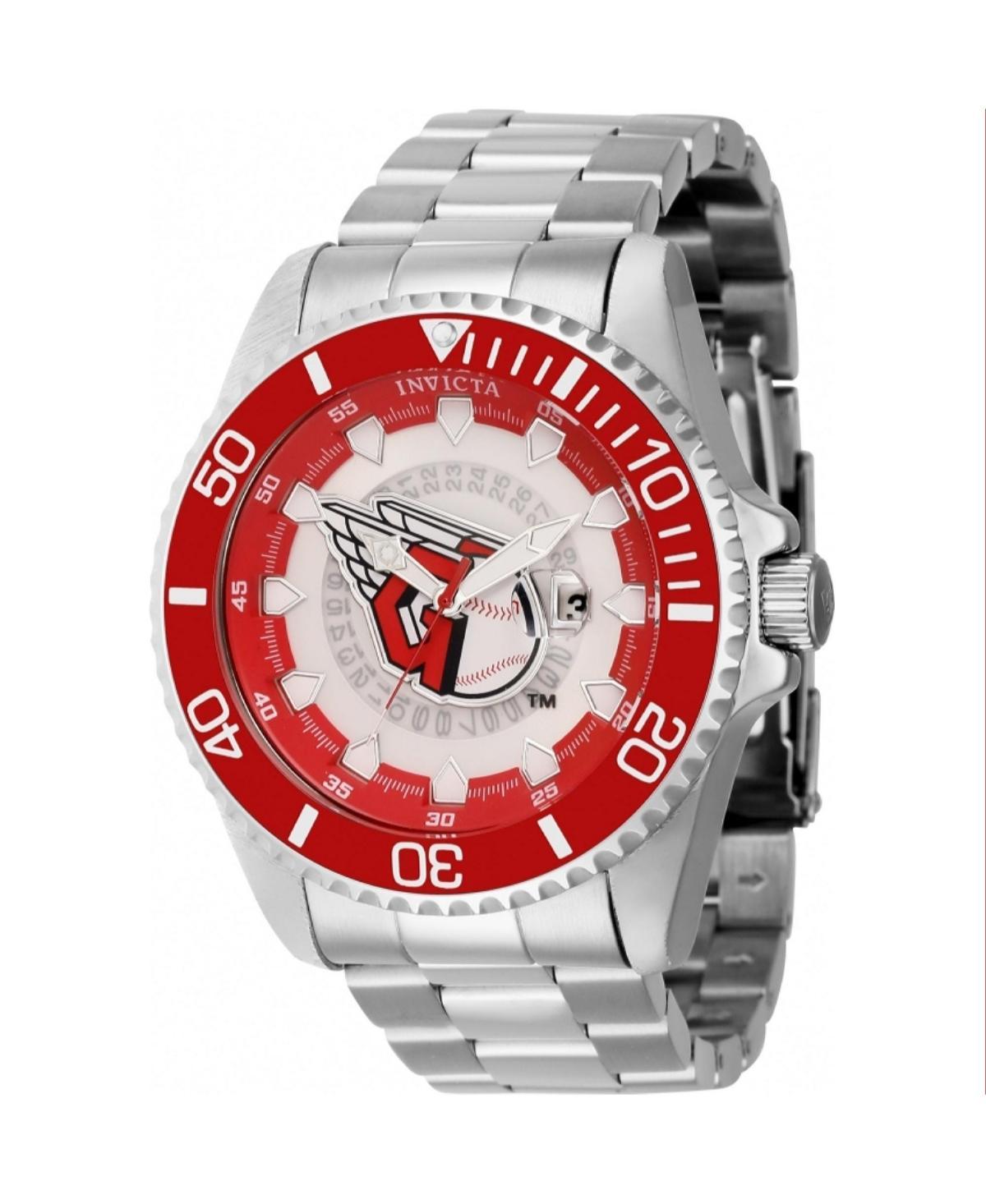 Invicta Mens 43461 Mlb Cleveland Guardians Quartz Multifunction Red, Silver, White, Blue Dial Watch - Red Product Image