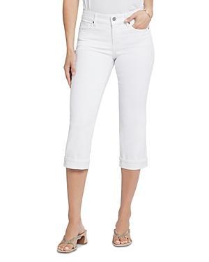 Nydj Petite Marilyn Cuffed Cropped Straight Jeans in Black & Optic White Product Image