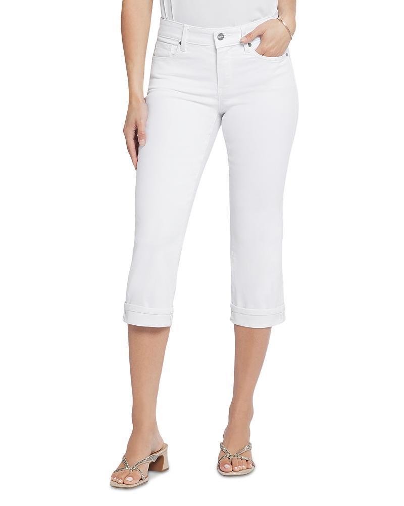 Nydj Petite Marilyn Cuffed Cropped Straight Jeans in Black & Optic White Product Image