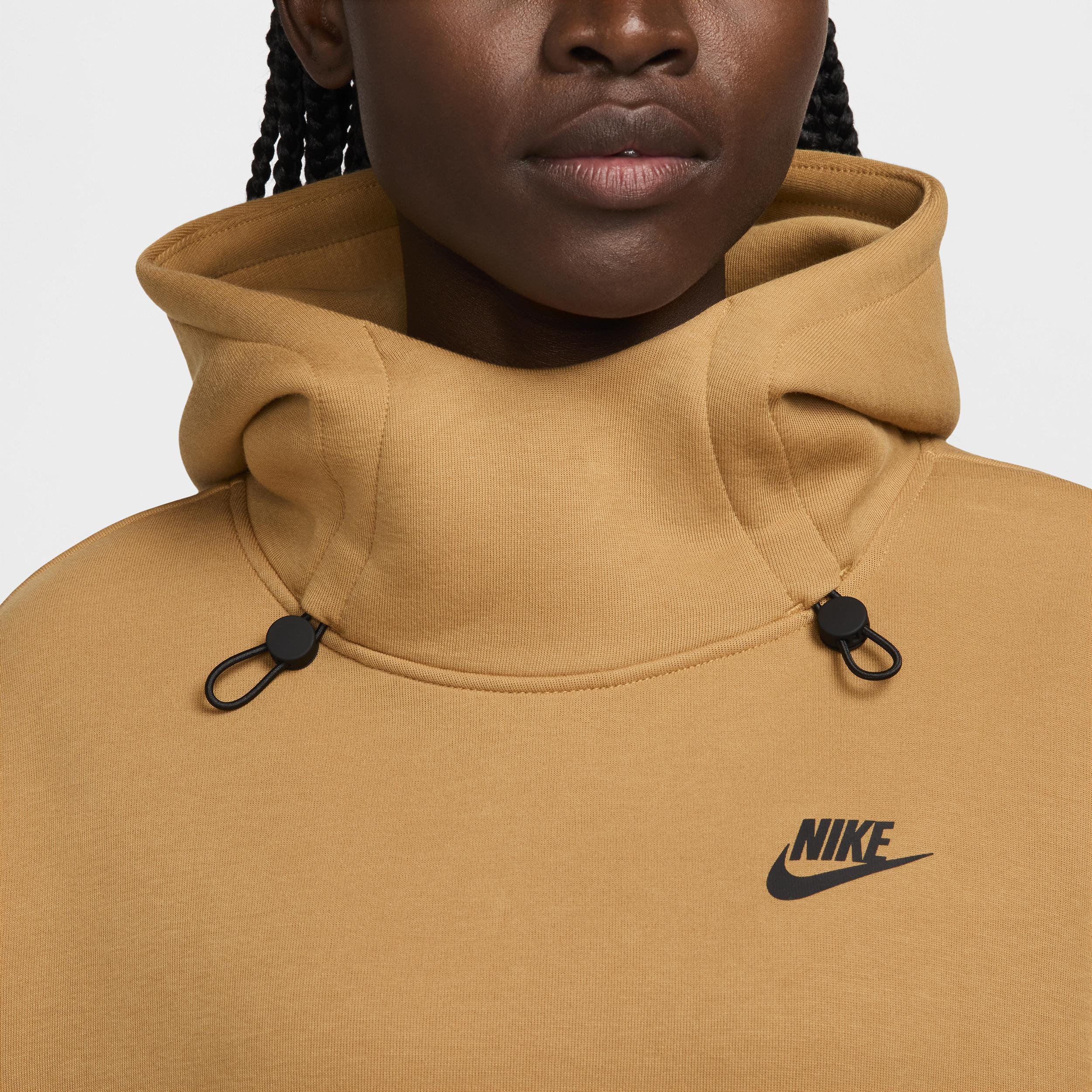 Nike Womens Nike NSW Tech Fleece OS Hoodie - Womens Flax/Black Product Image