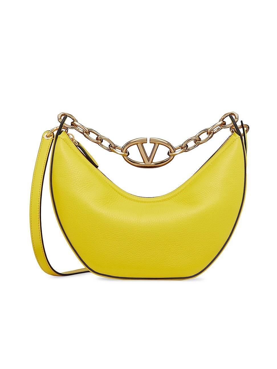 Womens Small VLogo Moon Hobo Bag In Leather With Chain Product Image