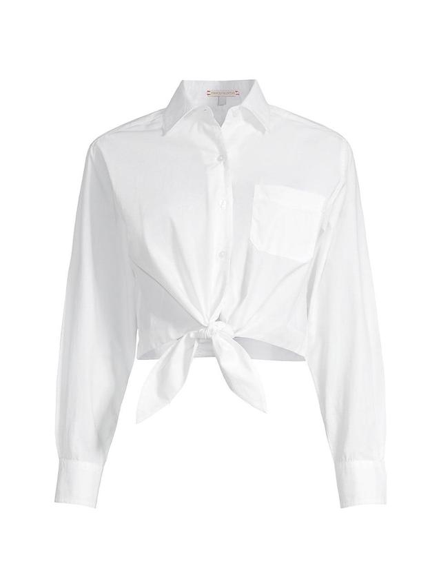 Womens Ellie Cotton Poplin Crop Shirt Product Image