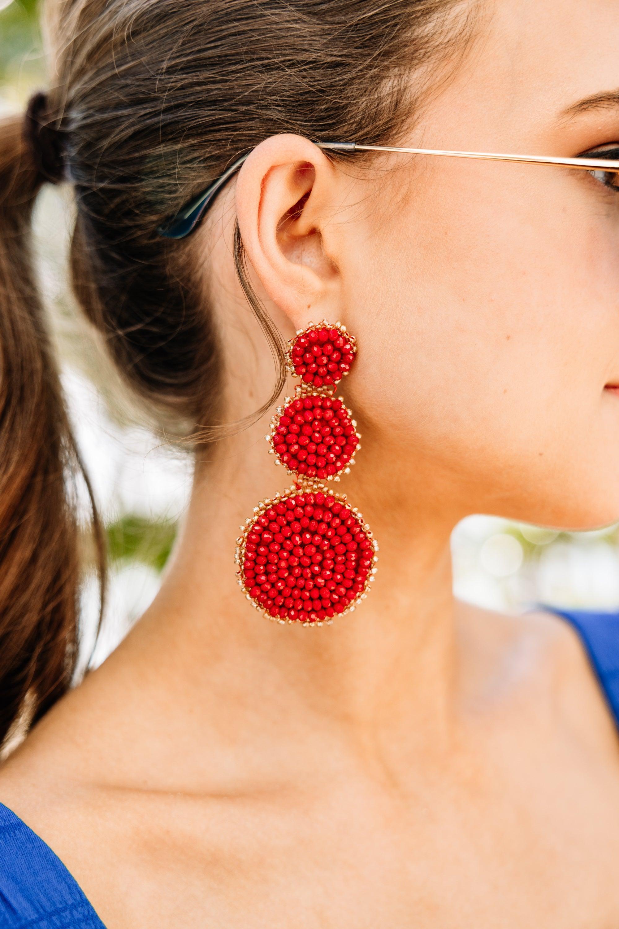 Be The One Red Beaded Earrings Female Product Image