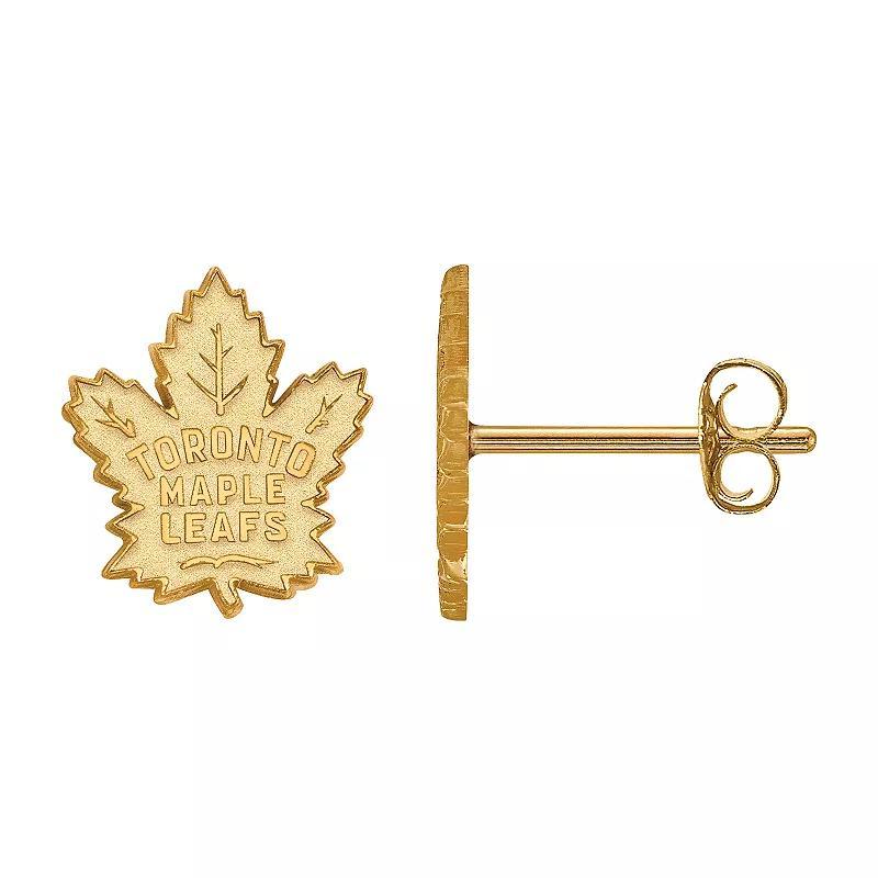 LogoArt Toronto Maple Leafs 10k Gold Mini Logo Stud Earrings, Womens, 10k White Gold Product Image