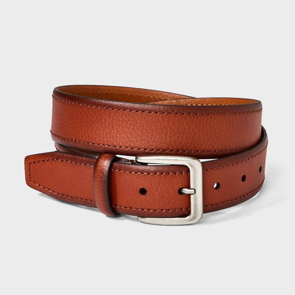 Mens Leather Dress Belt - Goodfellow & Co Tan M Product Image