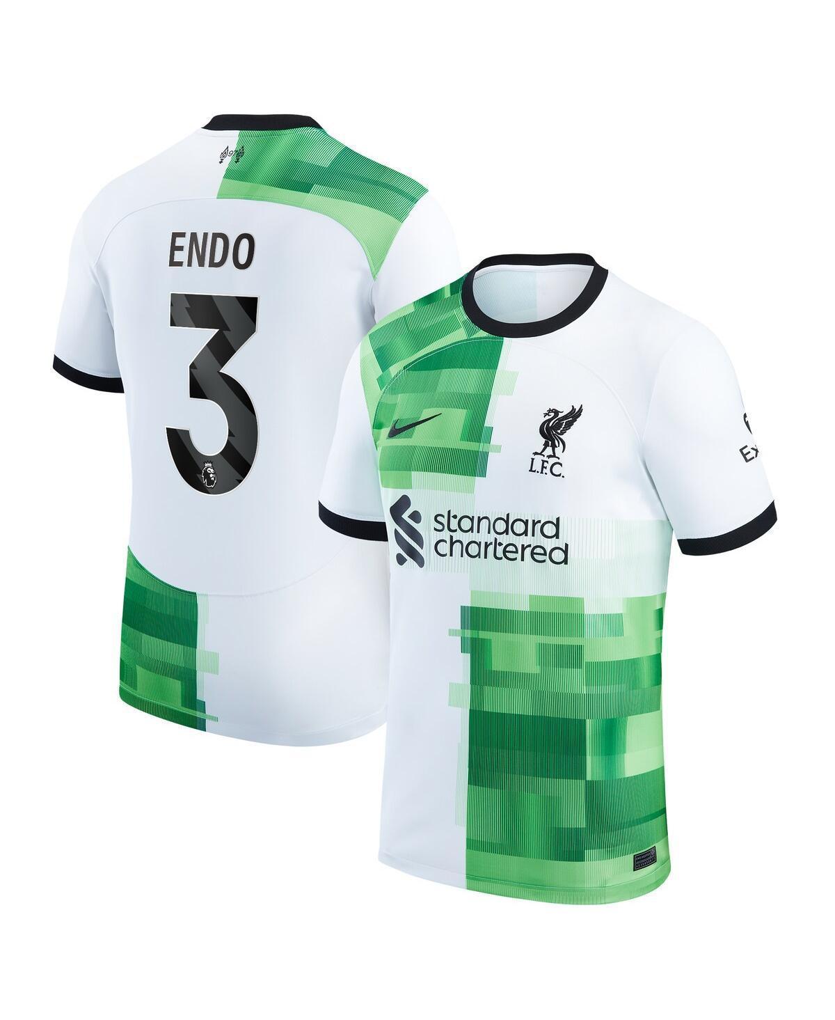 Mens Nike Wataru End White Liverpool 2023/24 Away Stadium Replica Player Jersey Product Image