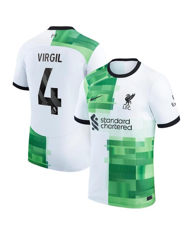 Mens Nike Virgil van Dijk White Liverpool 2023/24 Away Replica Player Jersey - White Product Image