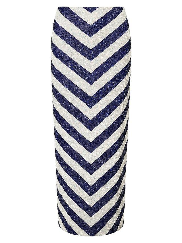 Womens St. Tropez Embellished Chevron Midi-Skirt Product Image