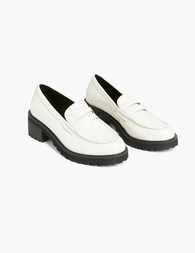 Lane Bryant Dream Cloud Patent Faux-Leather Lug Sole Loafer 10W White Product Image