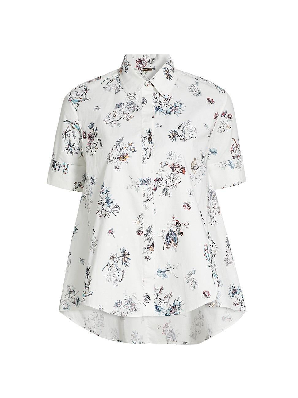 Womens Floral Poplin Trapeze Shirt product image