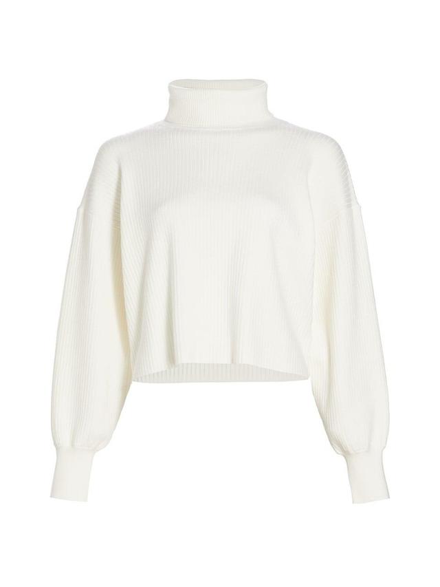 Womens Rib-Knit Cropped Sweater Product Image