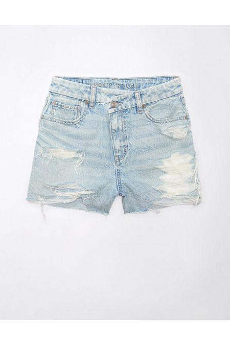 AE Strigid Curvy Ripped Denim Mom Short Women's Product Image