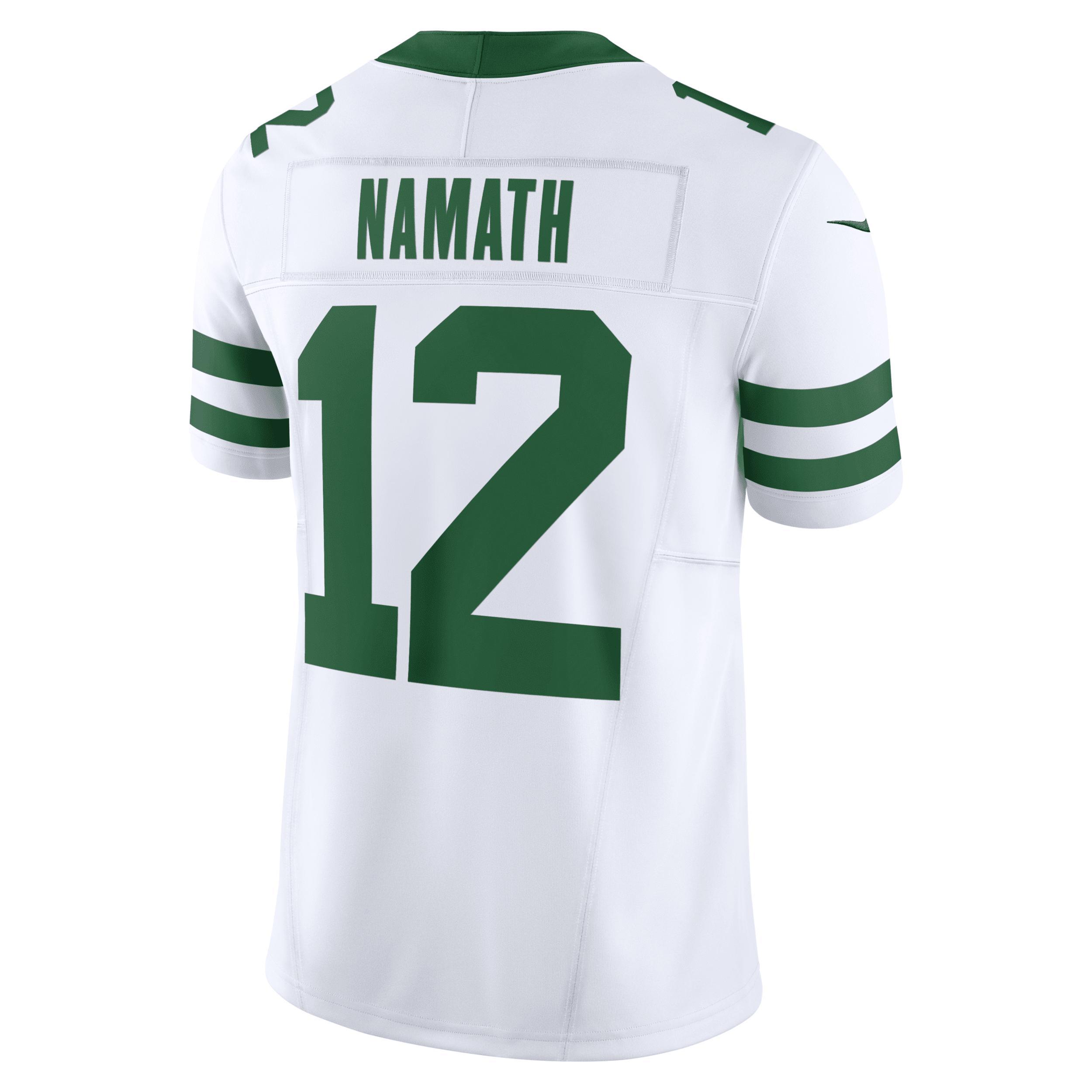 Nike Mens Joe Namath Legacy New York Jets Vapor F.u.s.e. Limited Jersey - White Product Image