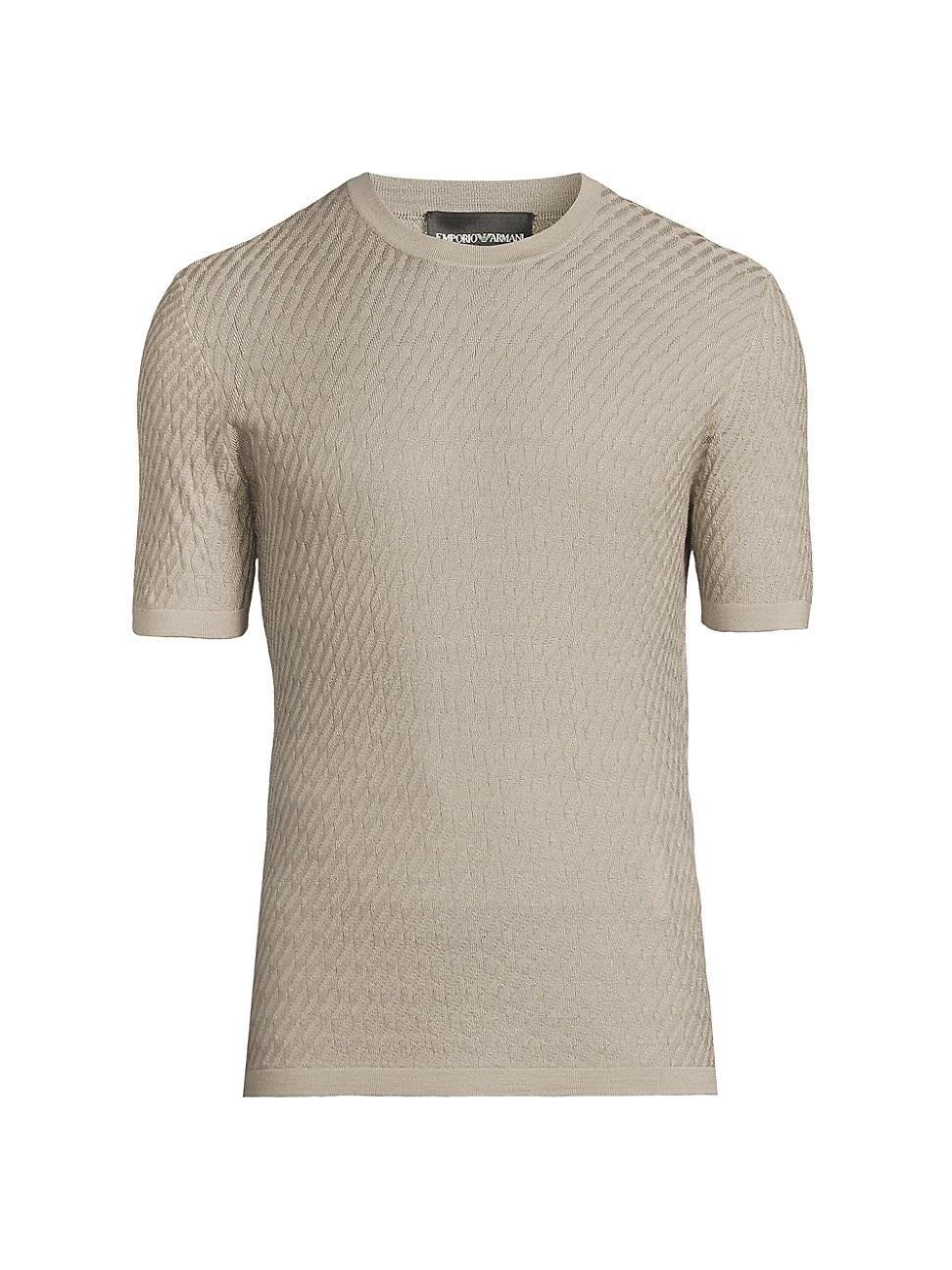 Mens Chevron Textured Short Sleeve Sweater Product Image