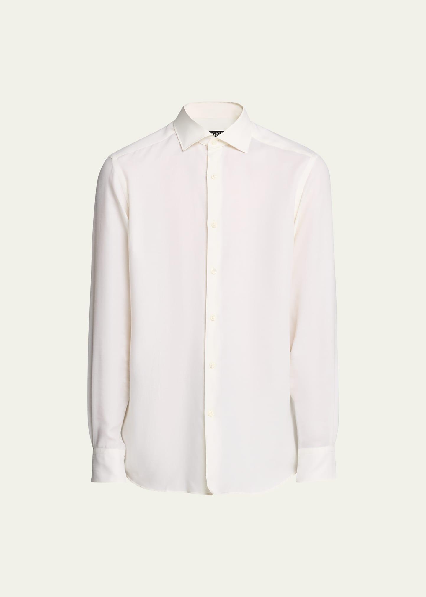 ZEGNA Cashco Cotton & Cashmere Button-Up Shirt Product Image