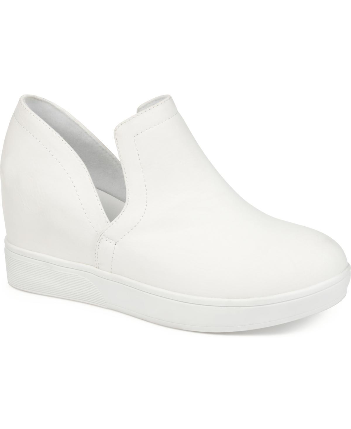 Journee Collection Cardi Womens Sneaker Wedges White Product Image