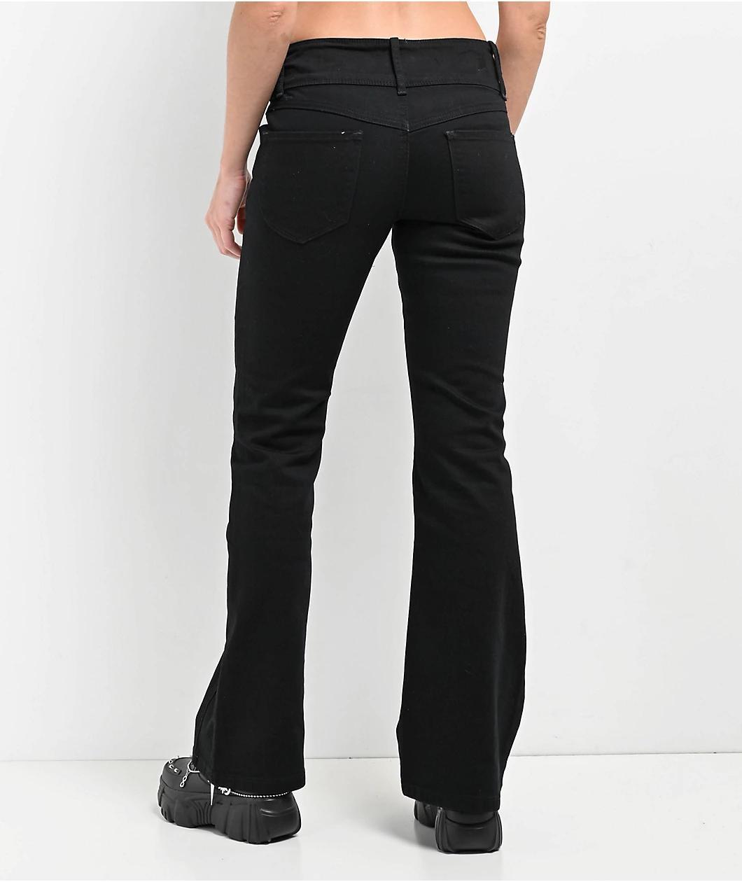 Empyre Britt Y2K Black Low Rise Flare Jeans Product Image