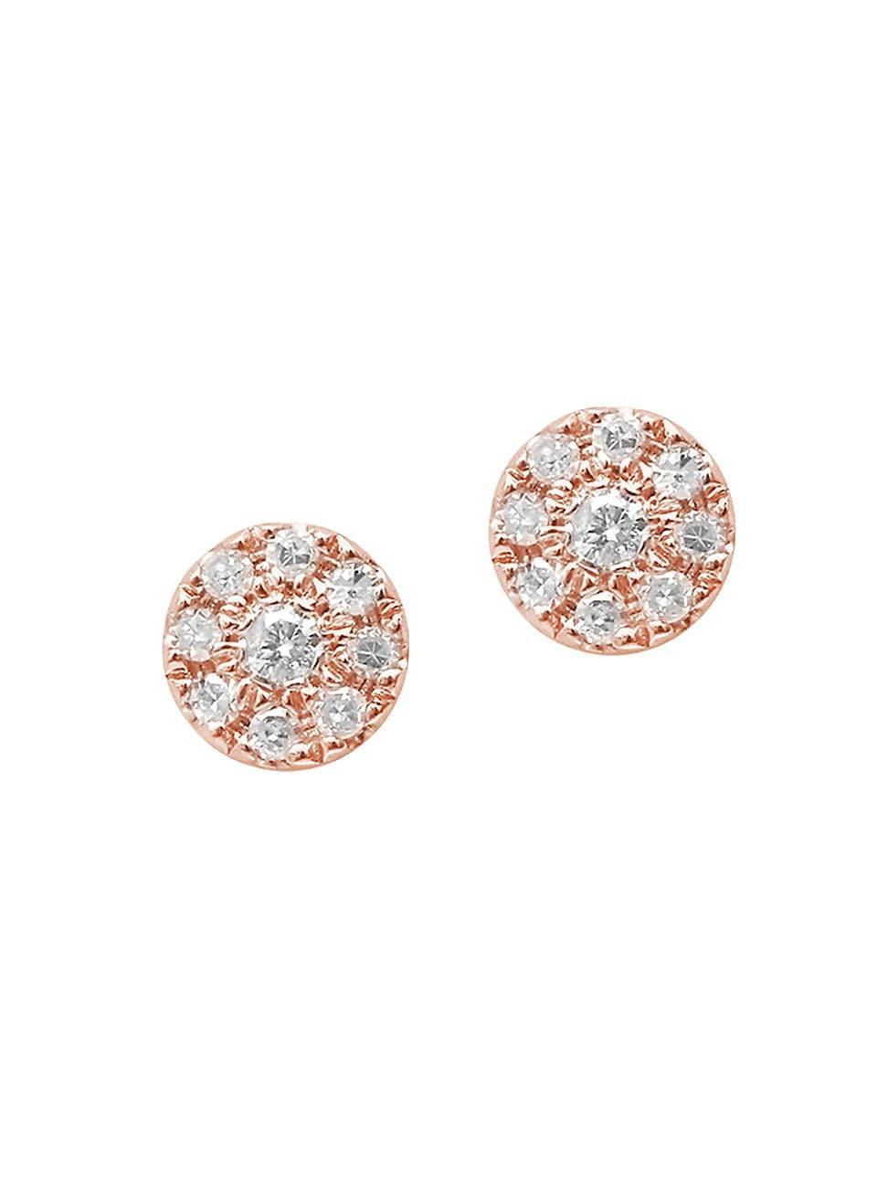 Womens Magic Touch 18K Rose Gold & Diamond Target Stud Earrings Product Image