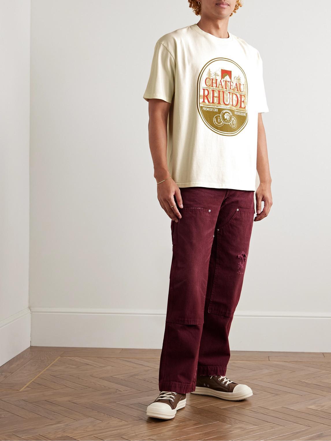 RHUDE Premier Cru Printed Cotton T-shirt In White Product Image