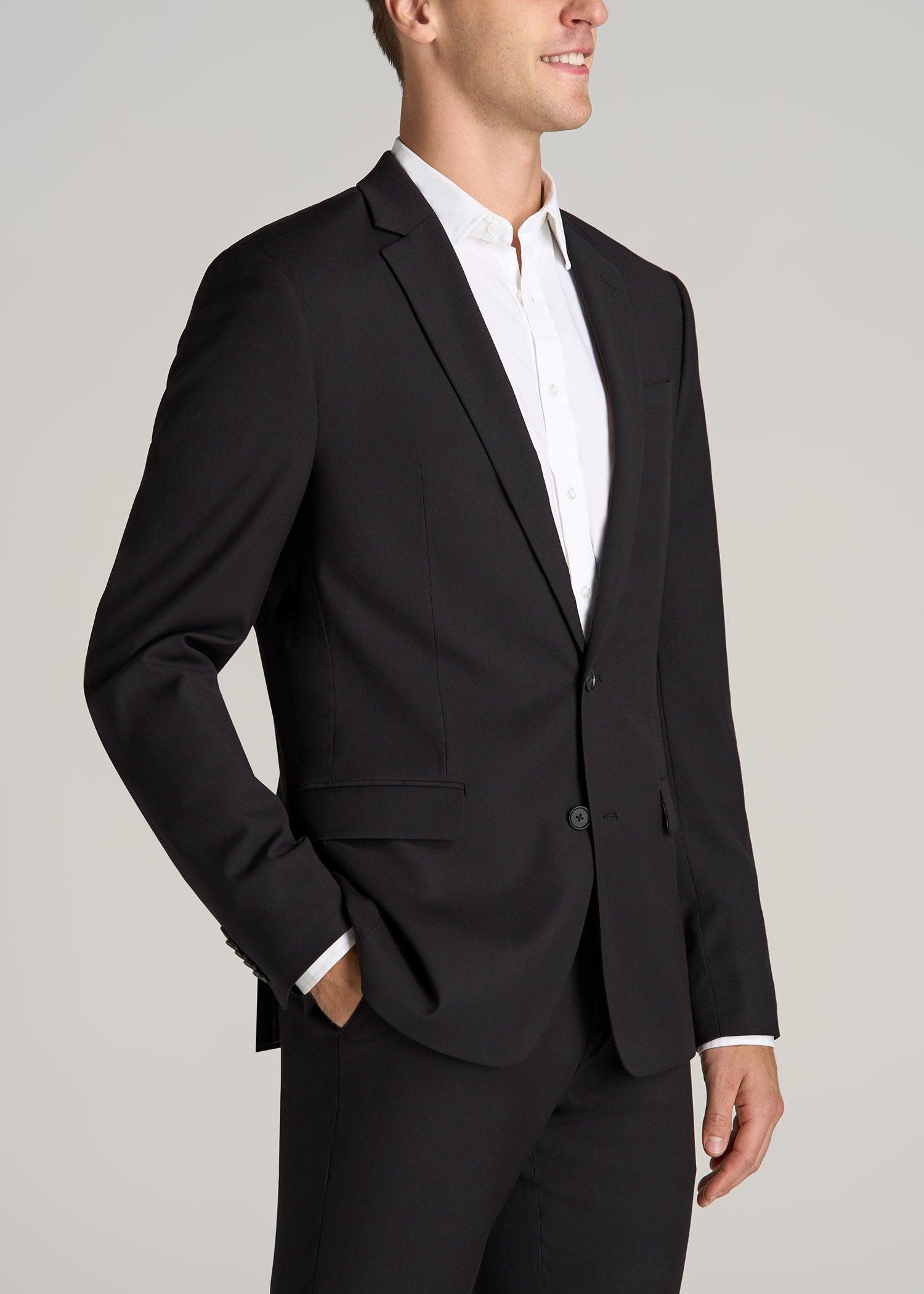 Suit Jacket for Tall Men in Black Male Product Image