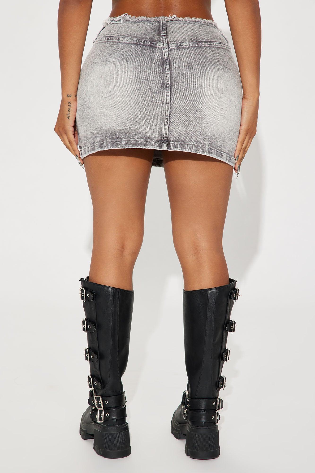 Wasted On You Micro Mini Skirt - Grey Product Image