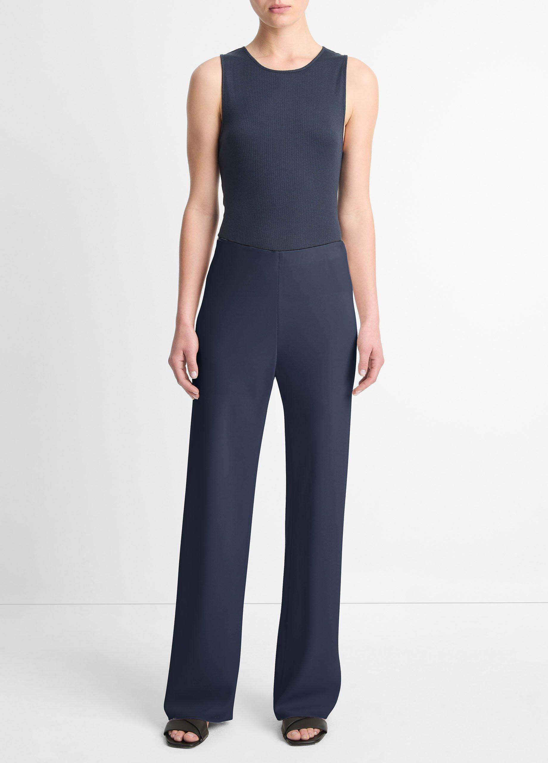 High-Waist Crepe Bias Pant Product Image