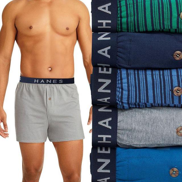 Mens Hanes 5-pack Dyed Knit Boxers Product Image