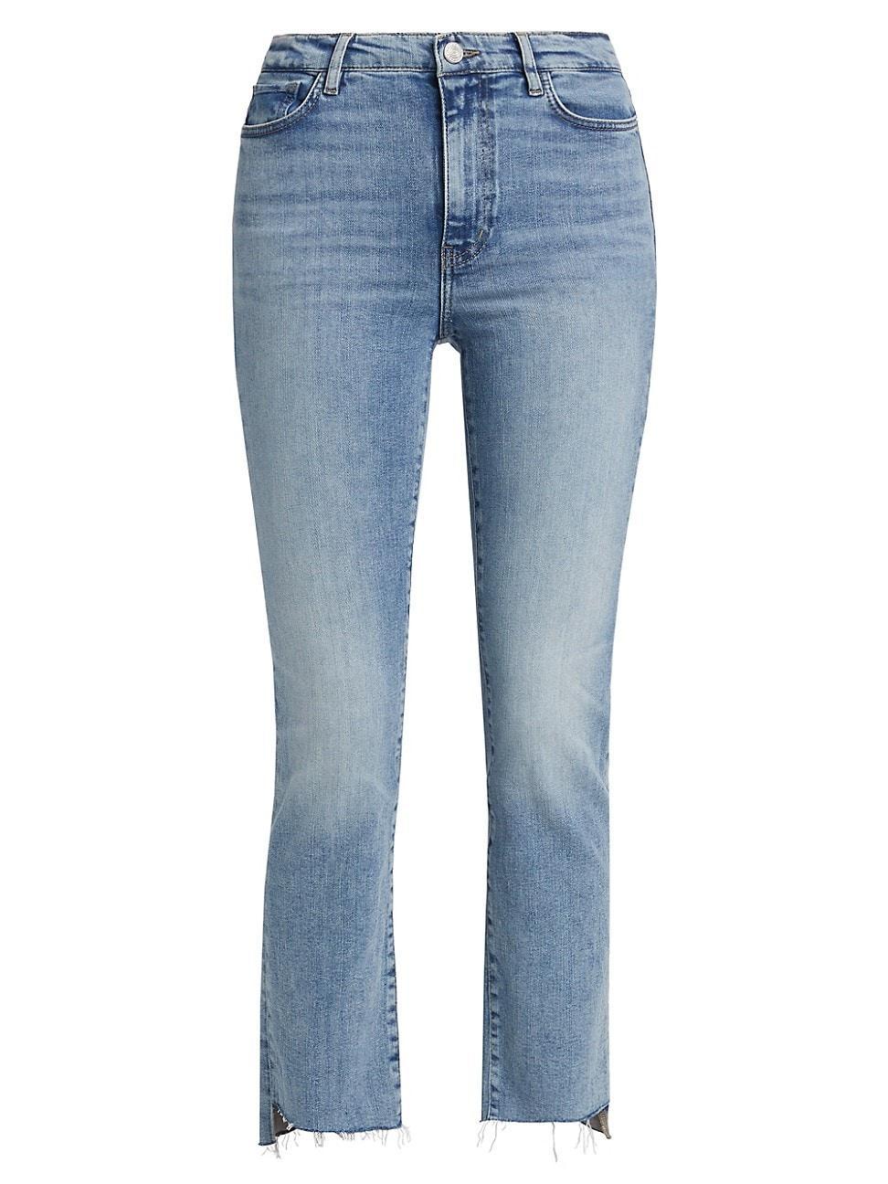 Womens Le High Straight Corkscrew High-Rise Cropped Jeans product image