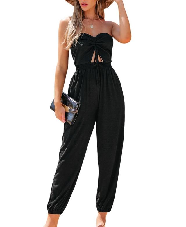 Cupshe Womens Ruched Drawstring Tube Jumpsuit Product Image