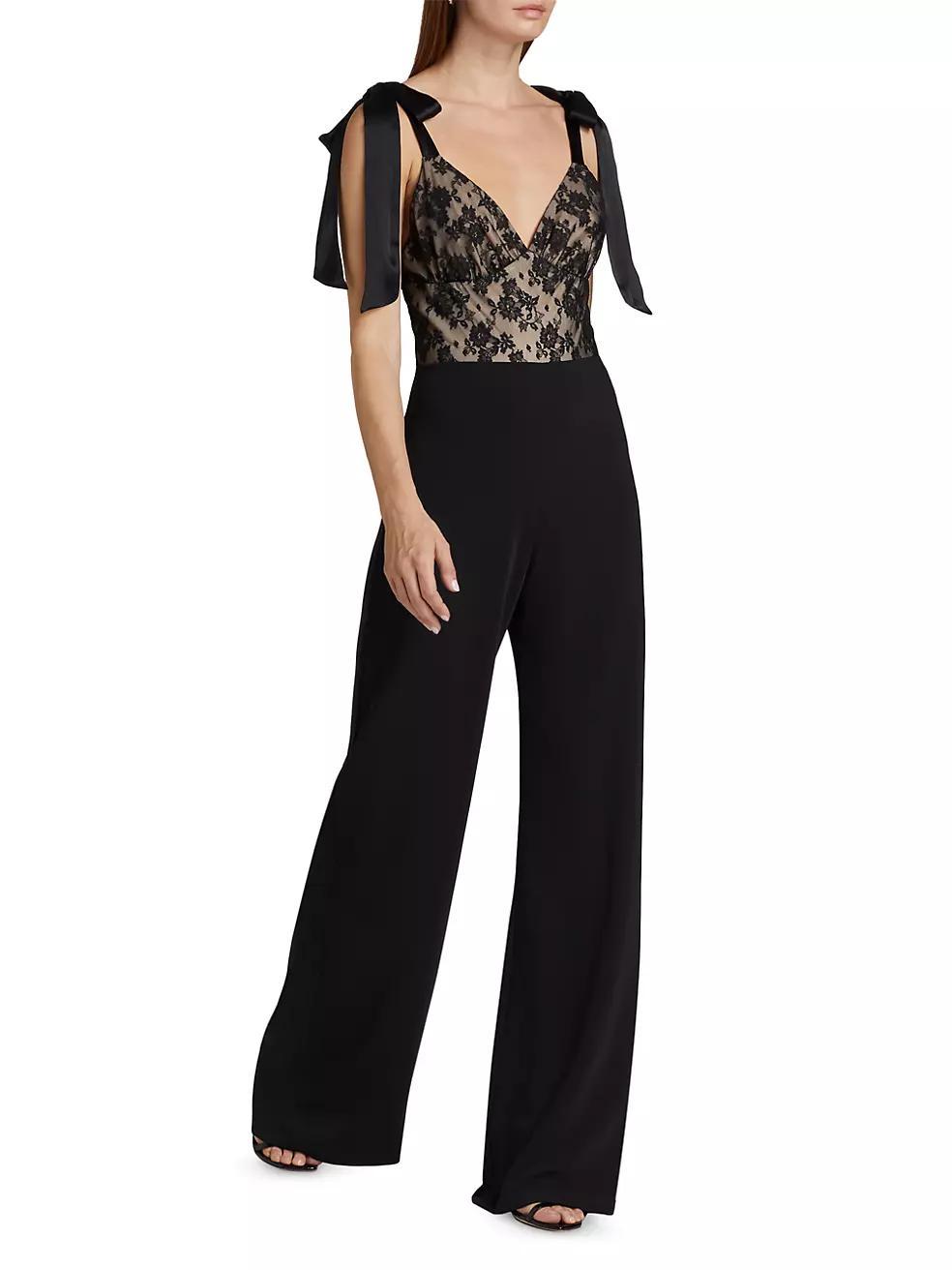 Audrielle Lace Bow Jumpsuit Product Image