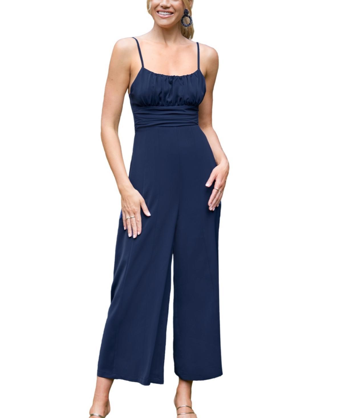 Cupshe Womens Square Neck Ruched Straight Leg Jumpsuit Product Image