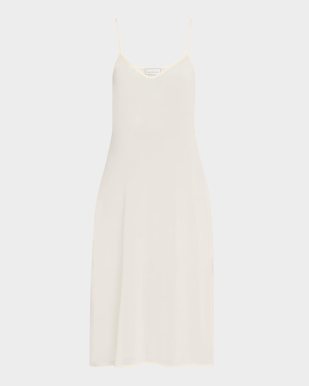 V-Neck Silk Midi Slip Dress Product Image