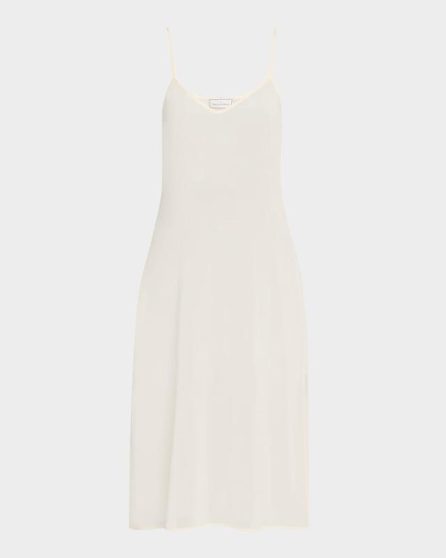 V-Neck Silk Midi Slip Dress Product Image