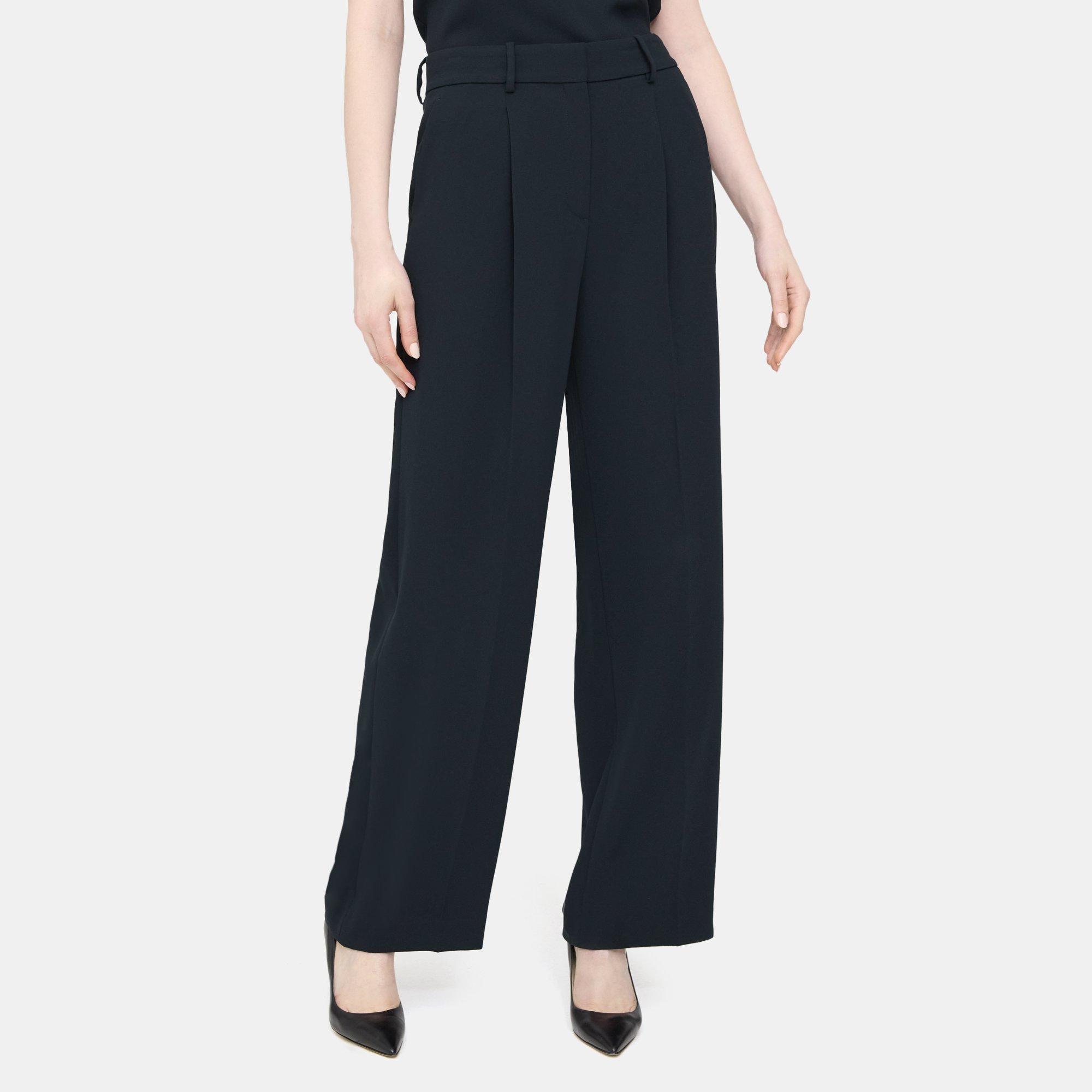 Crepe High-Waist Wide-Leg Pant | Theory Outlet product image