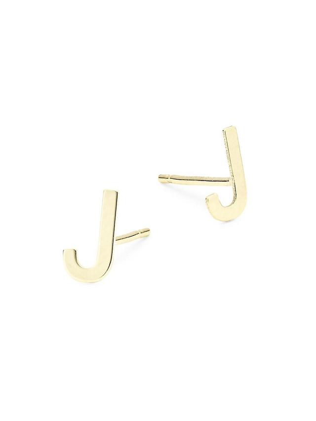 Saks Fifth Avenue Made in Italy Saks Fifth Avenue Women's 14K Yellow Gold 'J' Initial Earrings  - female - Size: one-size Product Image