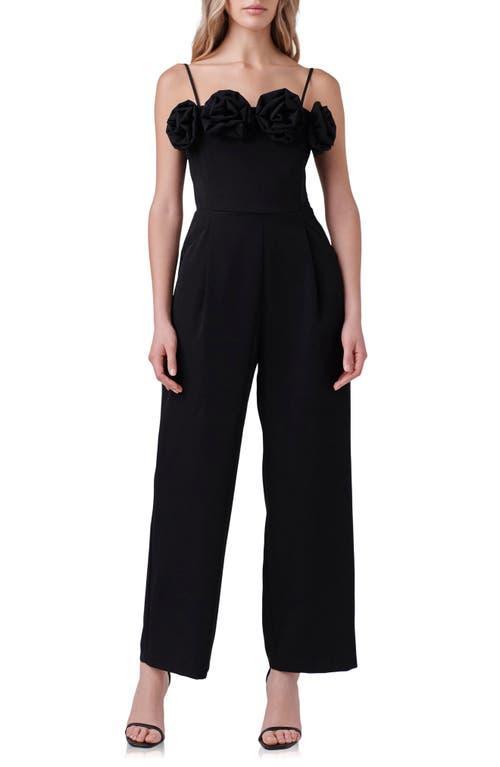 Endless Rose Rosette Trim Wide Leg Jumpsuit Product Image