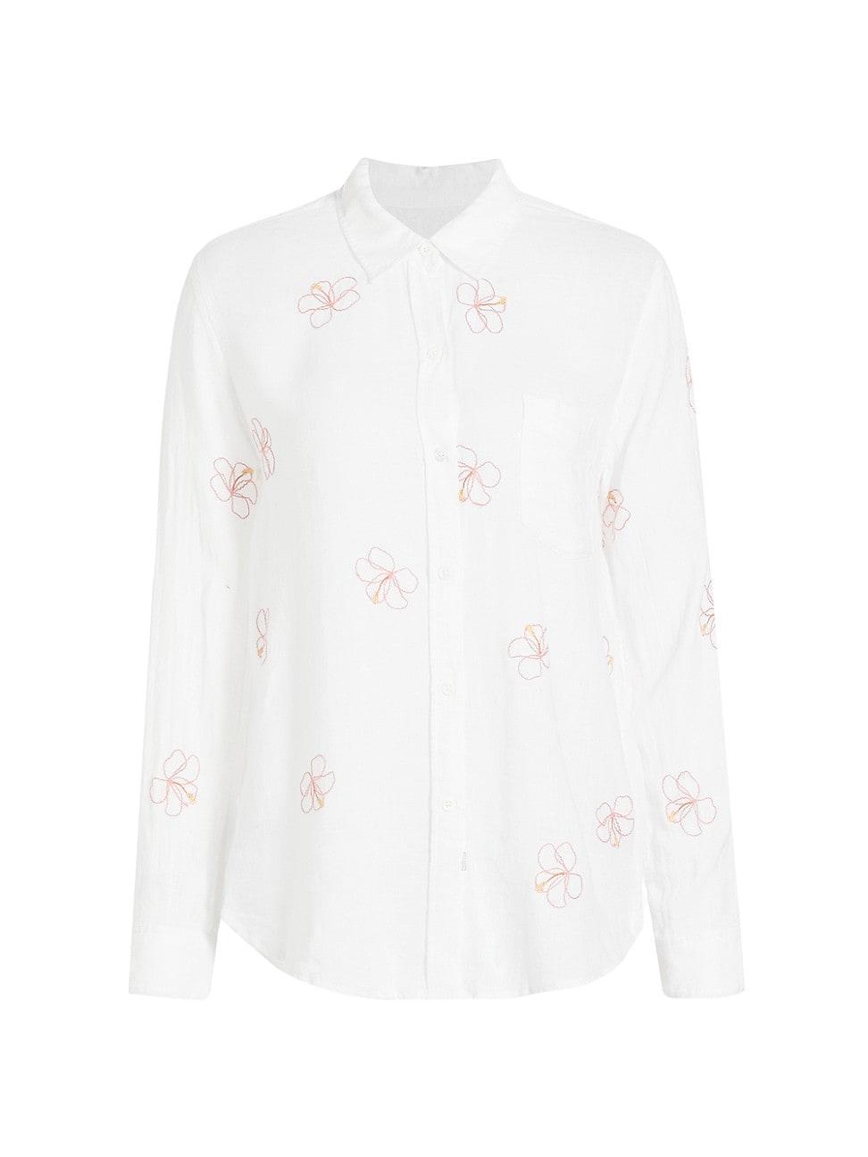 Womens Charli Hibiscus Linen-Blend Shirt Product Image