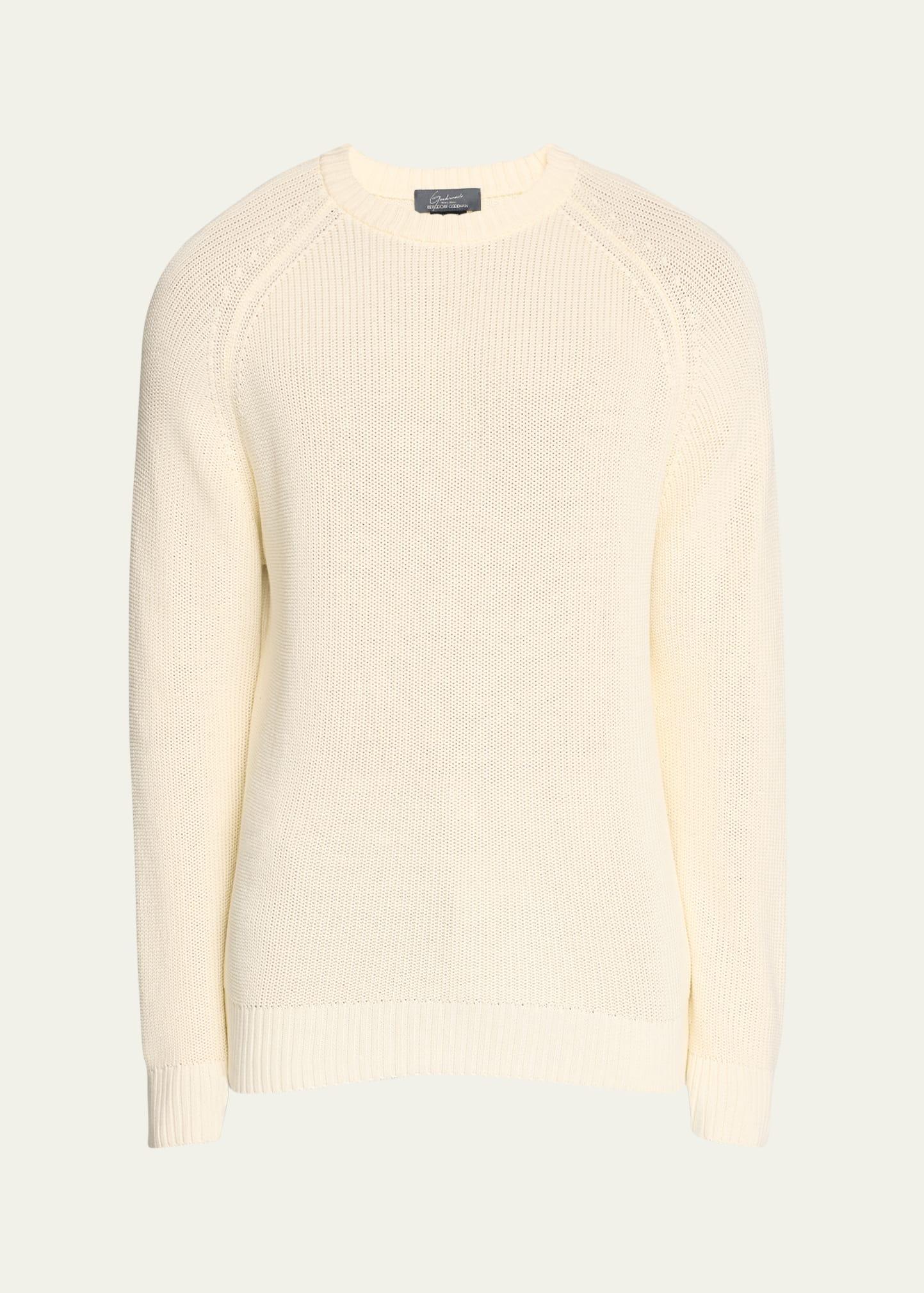 Mens Cotton Melange Crewneck Sweater Product Image