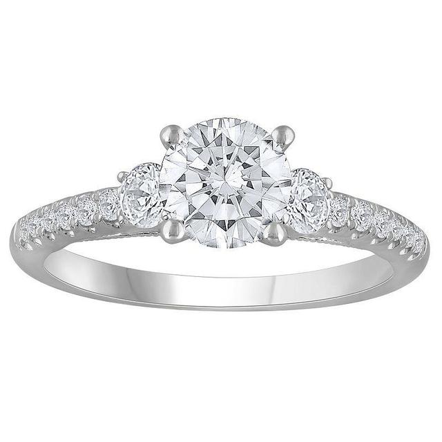 Diamond Medley 14k White Gold 1 1/2 Carat T.W. Lab-Grown Diamond Engagement Ring, Womens 14k Whgold Product Image