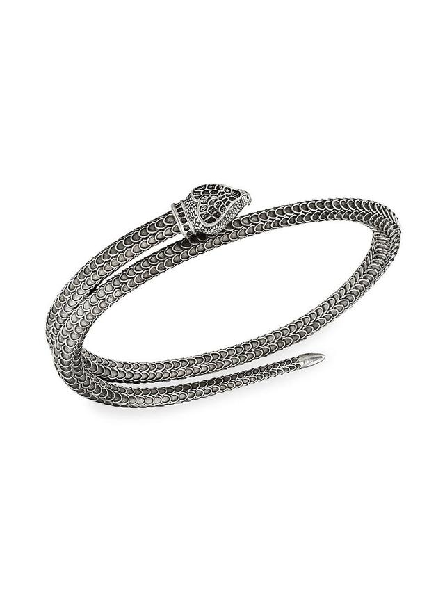 Mens GGard Snake Motif Sterling Silver Bracelet Product Image