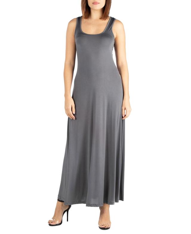 24seven Comfort Apparel Womens Slim Fit A-Line Sleeveless Maxi Dress Product Image