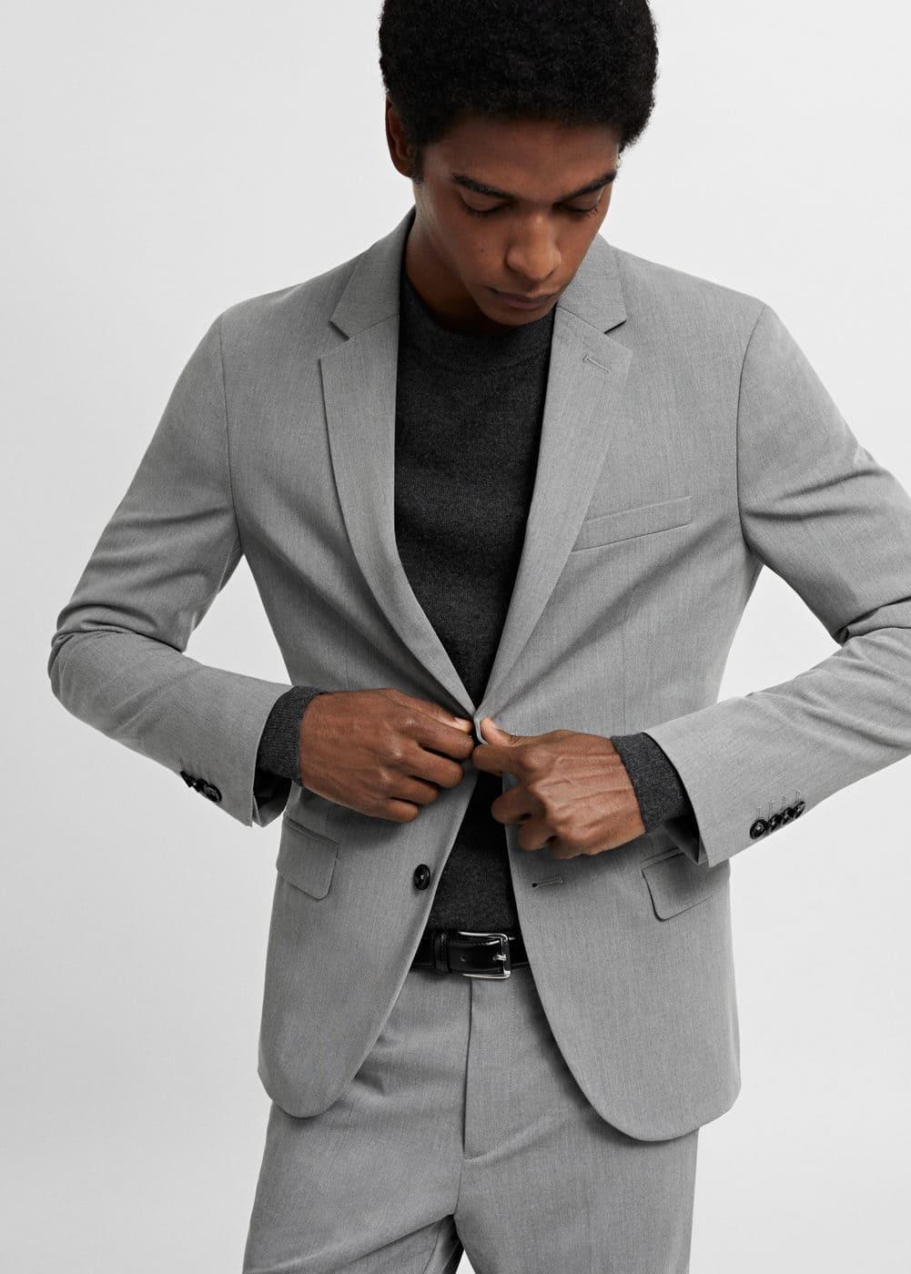 MANGO MAN - Super slim-fit suit blazer in stretch fabric greyMen Product Image