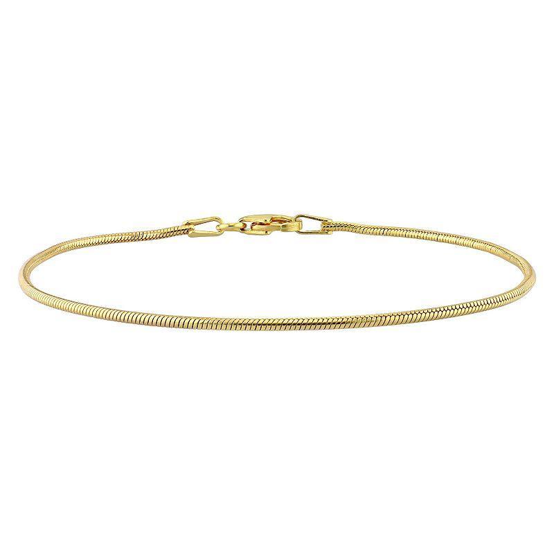 Stella Grace Sterling Silver 1.2 mm Snake Chain Bracelet, Womens Gold Tone Product Image