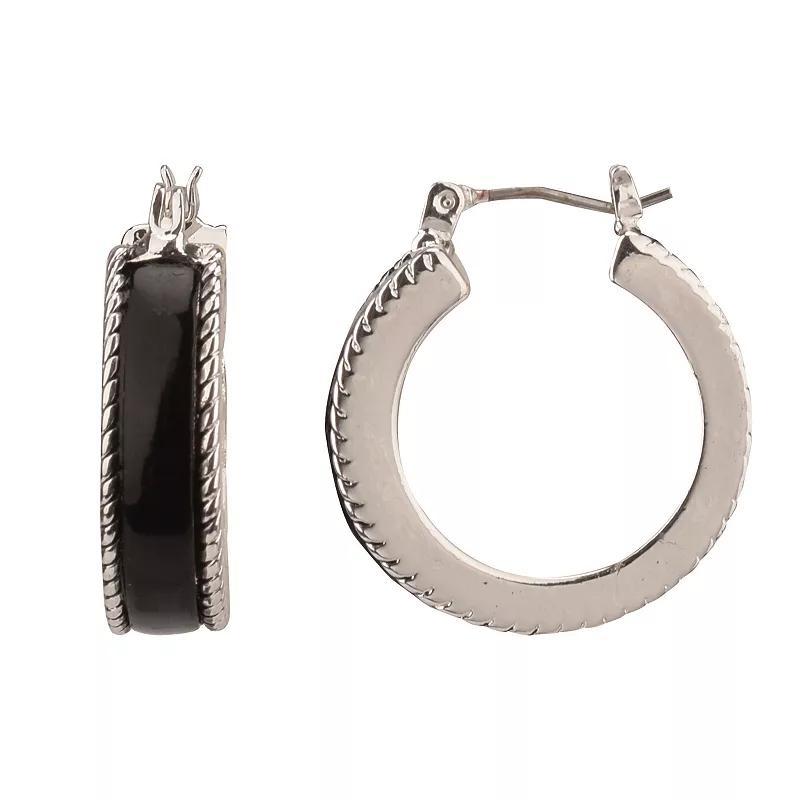 Silver Tone Clicktop Hoop Earrings, Womens, None Product Image