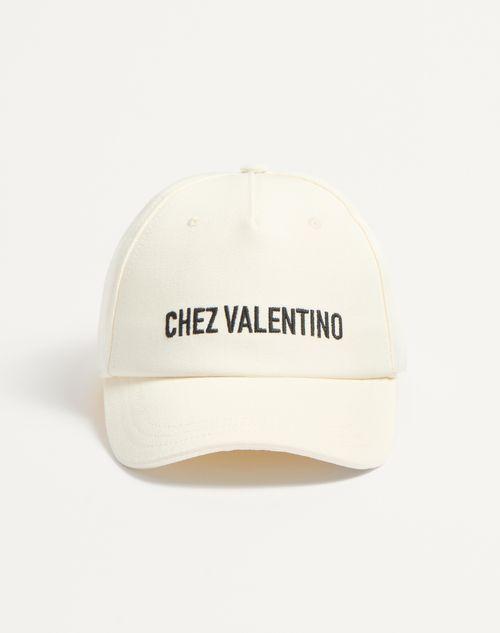 CHEZ VALENTINO COTTON BASEBALL CAP WITH EMBROIDERY Product Image