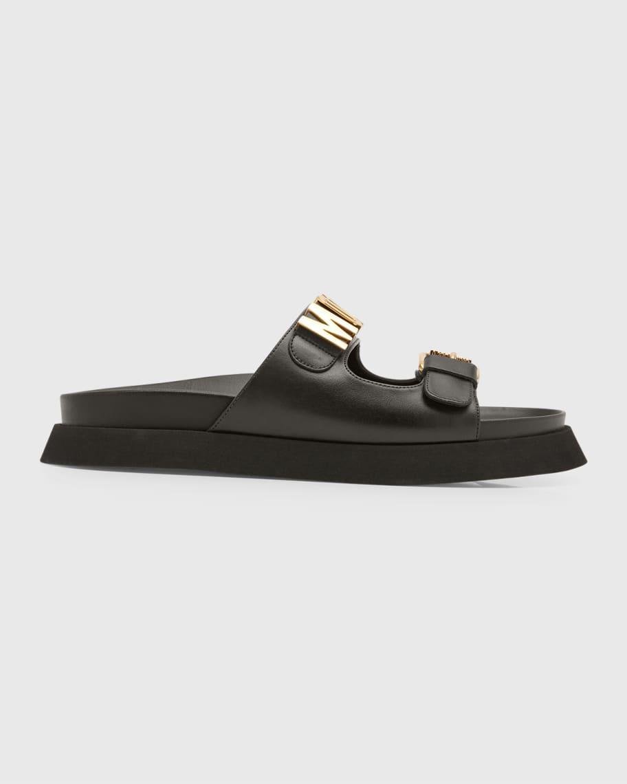 Men's Buckle Logo Leather Sandals Product Image