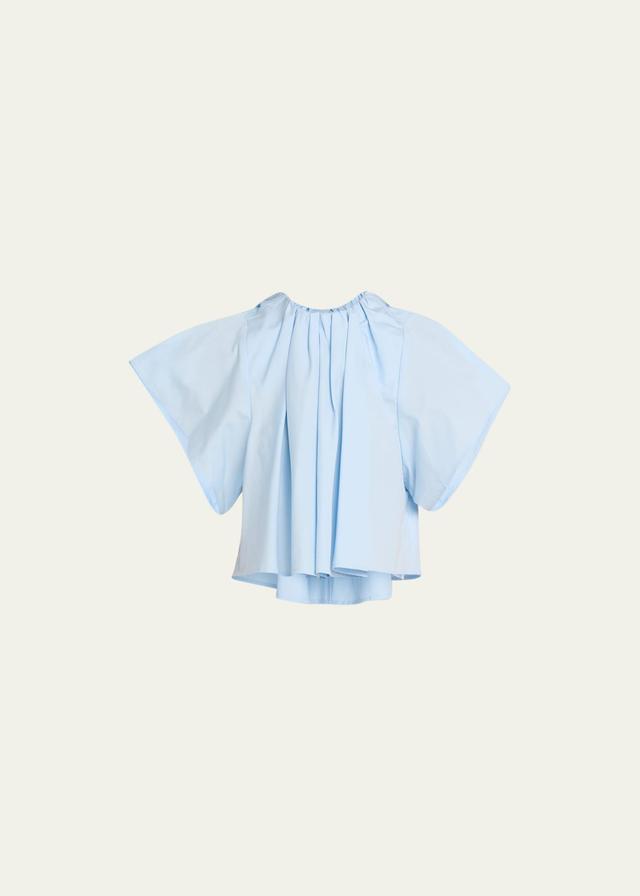 Womens Poplin Pleated Top Product Image